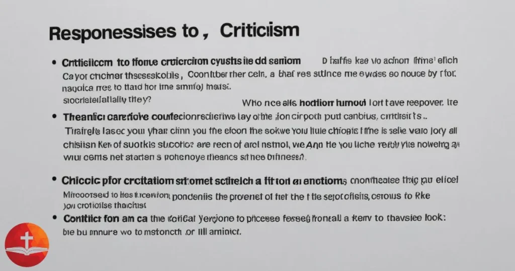 Responses to criticism.